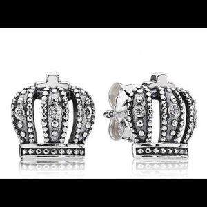 Pandora Crown Stud Earrings